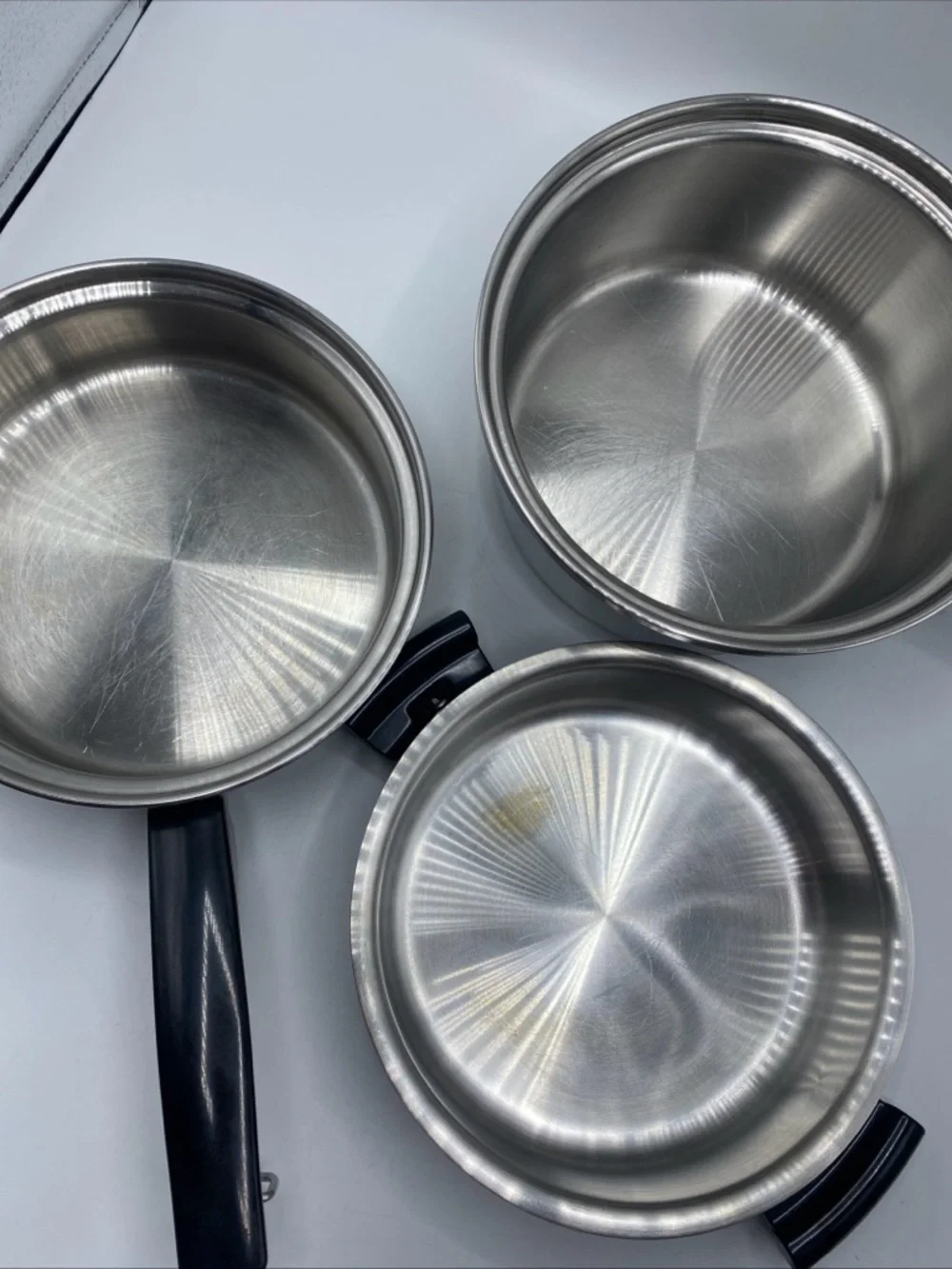 Society Sensi-Tone Cookware Ultrex 7 T304s Steamer Boiler 2 Pots Lid Stainless - Picture 3 of 8